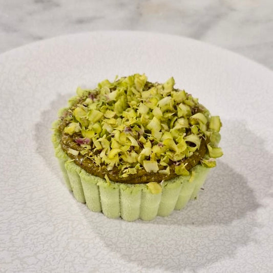 Cheesecake praliné pistache intense & fleur de sel